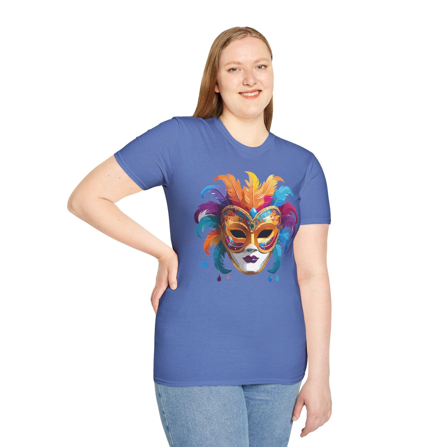 Mask Graphic Unisex Cotton Masquerade Design Artwork Tee 28