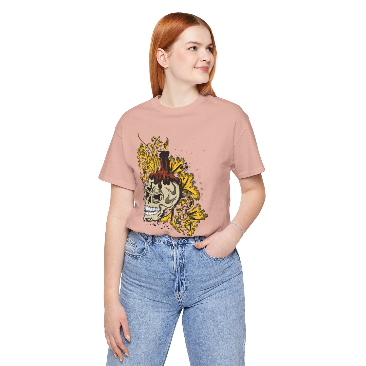 Rock Skull Graphic Design Tee, Skull Shirt, Vintage Tees, Art Design T-Shirt, Vintage Graphic Tee, Art Shirts with Skulls 3