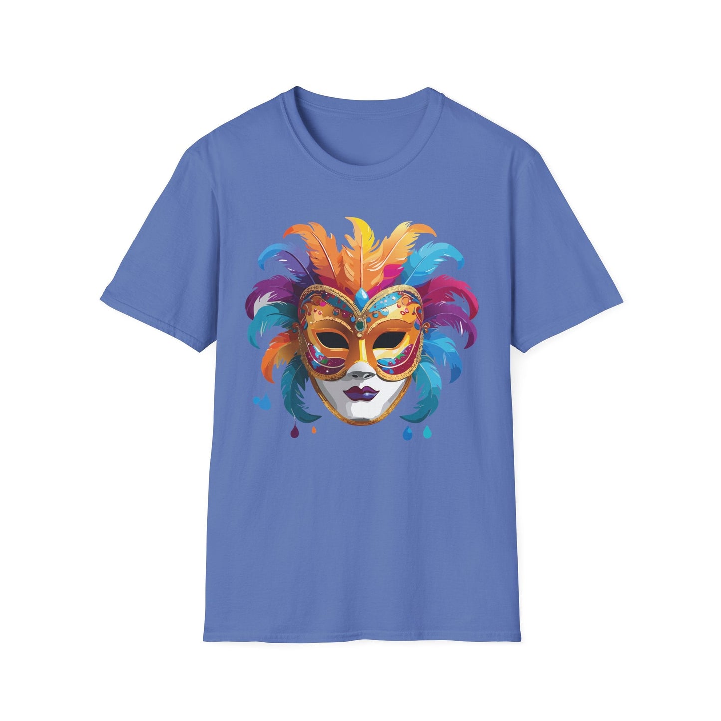 Mask Tee Shirt Unisex Masquerade Design Art Graphic Gildan Softstyle 64000 Cotton Tee
