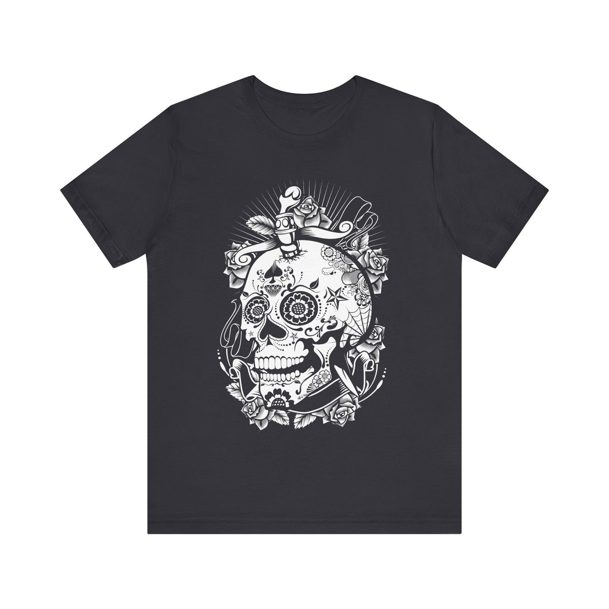 Skull Graphic Unisex Cotton Bella+Canvas Tee with Art Design