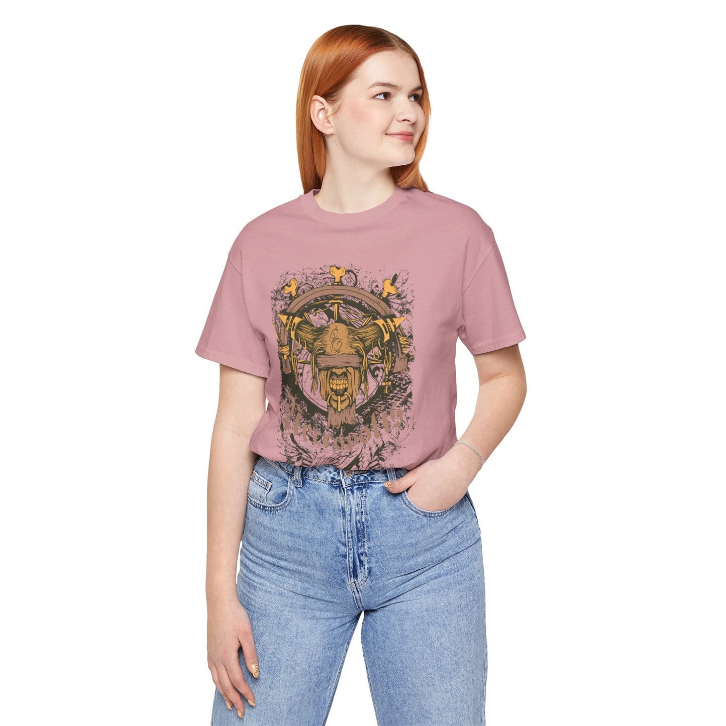 Skull Nordic Warrior Graphic Unisex Cotton T-Shirt r12