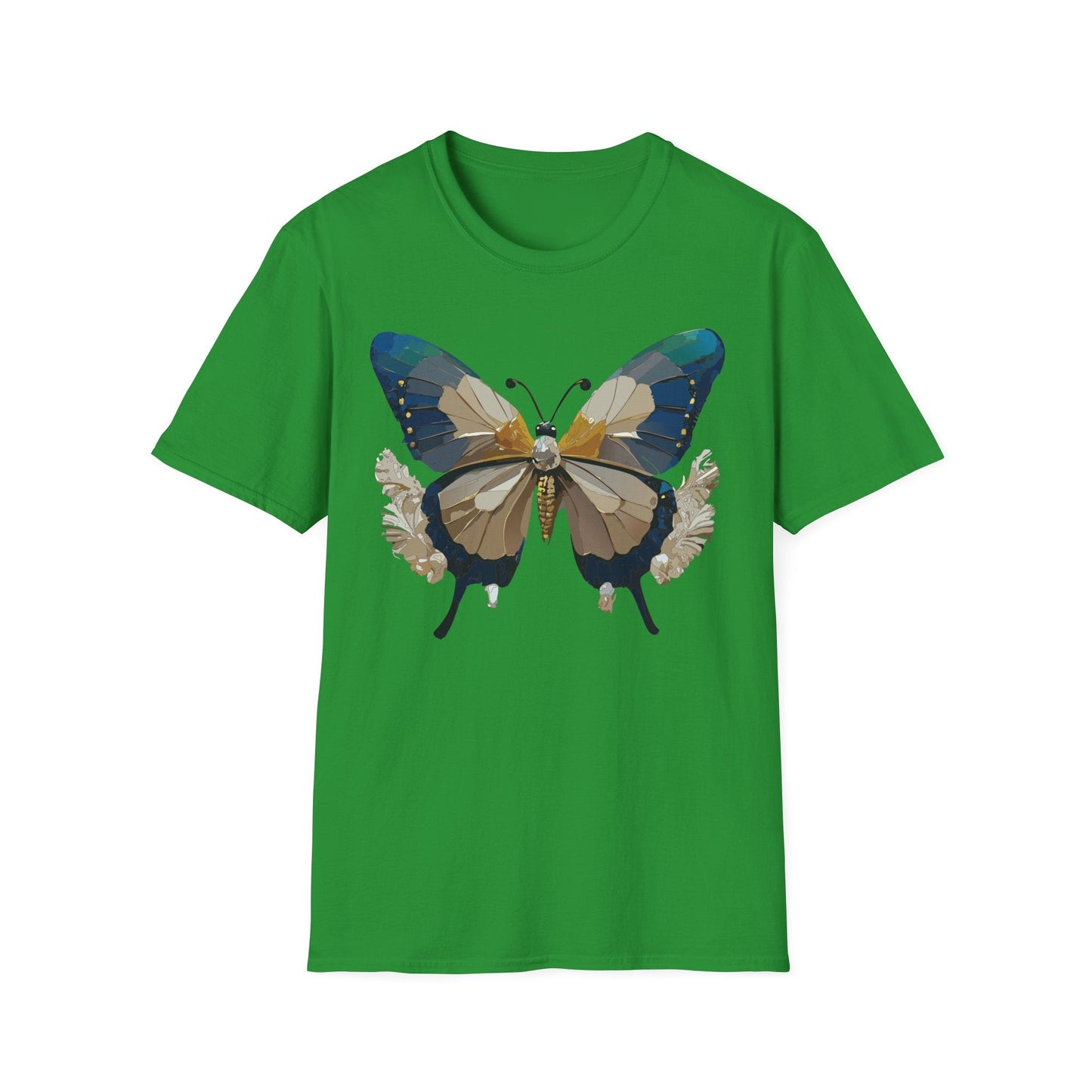 Butterfly Themed Unisex T Shirt With Monarch Design Gildan Softstyle 64000 Premium Ring Spun Cotton