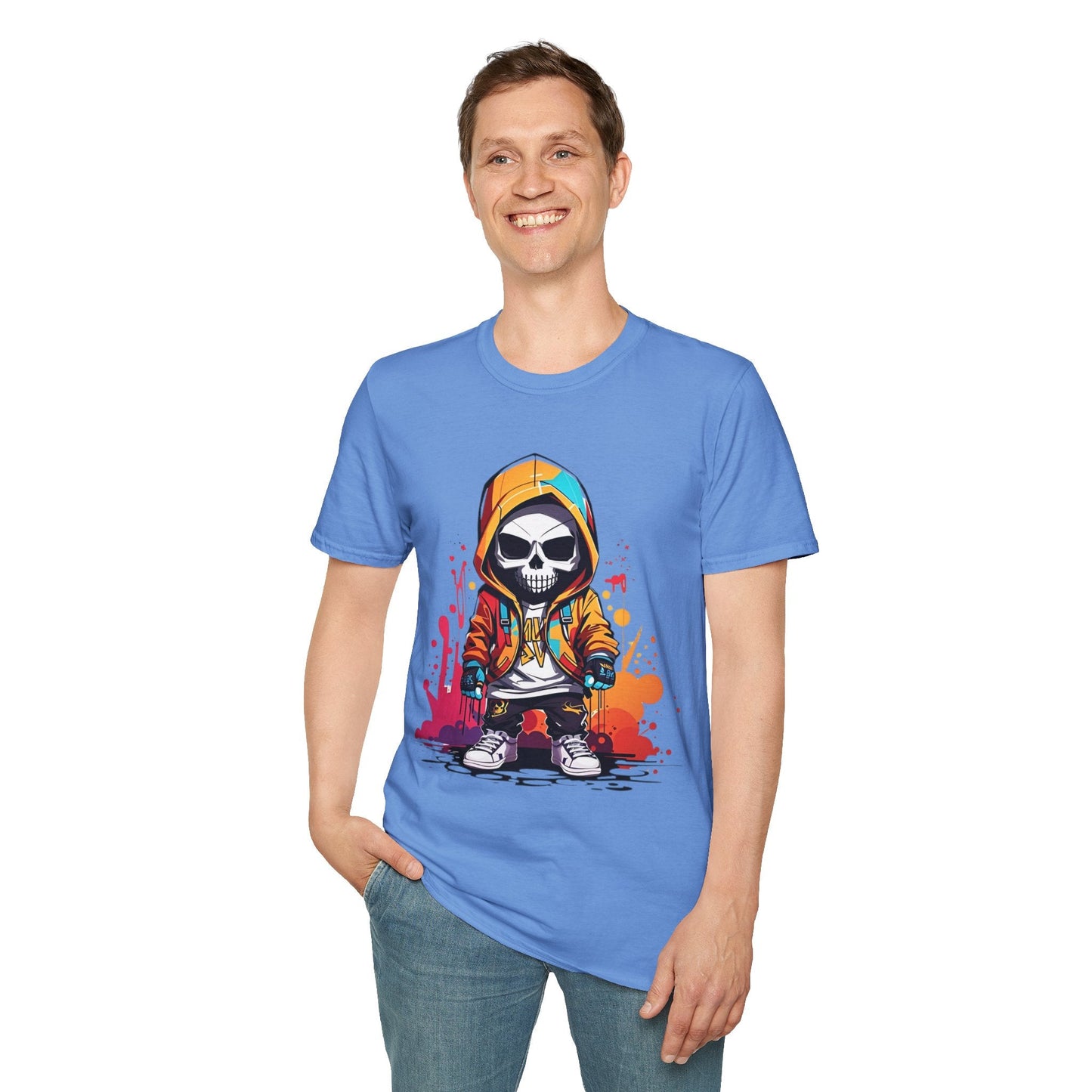 Skull Graphic Unisex Cotton T-shirt with Skeleton Artwork Design 30