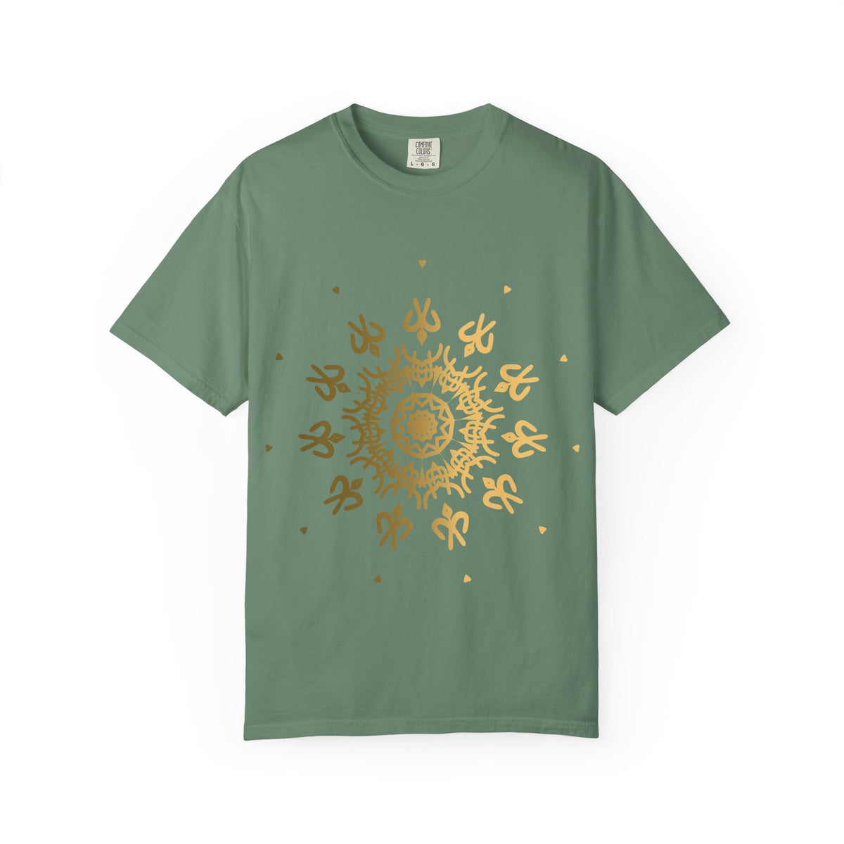 Unisex Garment Dyed Cotton T-Shirt with Mandala Graphic Design