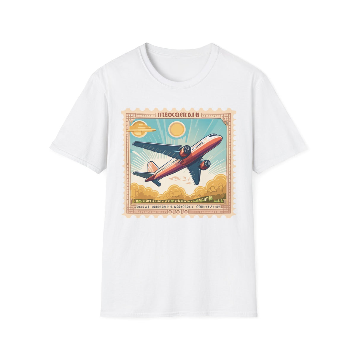 Vintage Airplane Poster T-Shirt | Retro Travel Aviation Art
