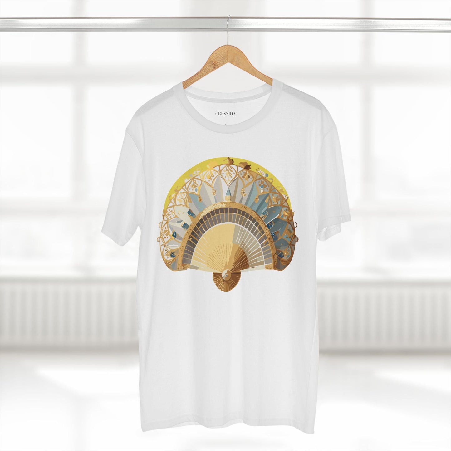 Antique Fan Graphic Design T-Shirt Unisex 100 Cotton Floral Carnival Artwork Tee 19