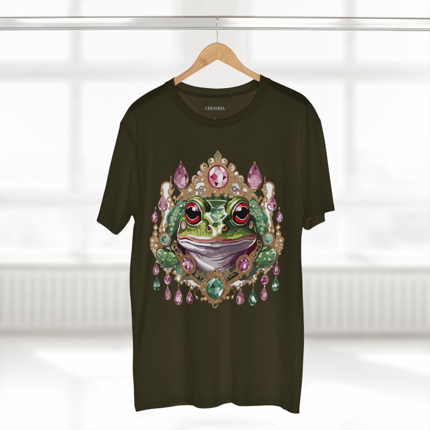 Frog Graphic Unisex 100 Cotton Tee With Unique Animal Golden Medallion Art Design 26