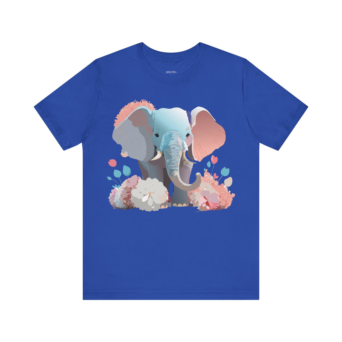 Elephant Graphic Unisex Cotton Bella+Canvas Tee with Art Animal Design d16