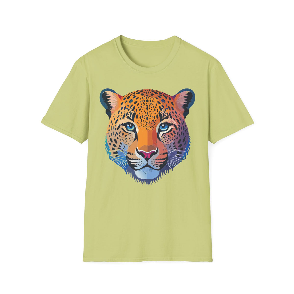 Colorful Leopard Face T-Shirt | Vibrant Wildlife Animal Tee