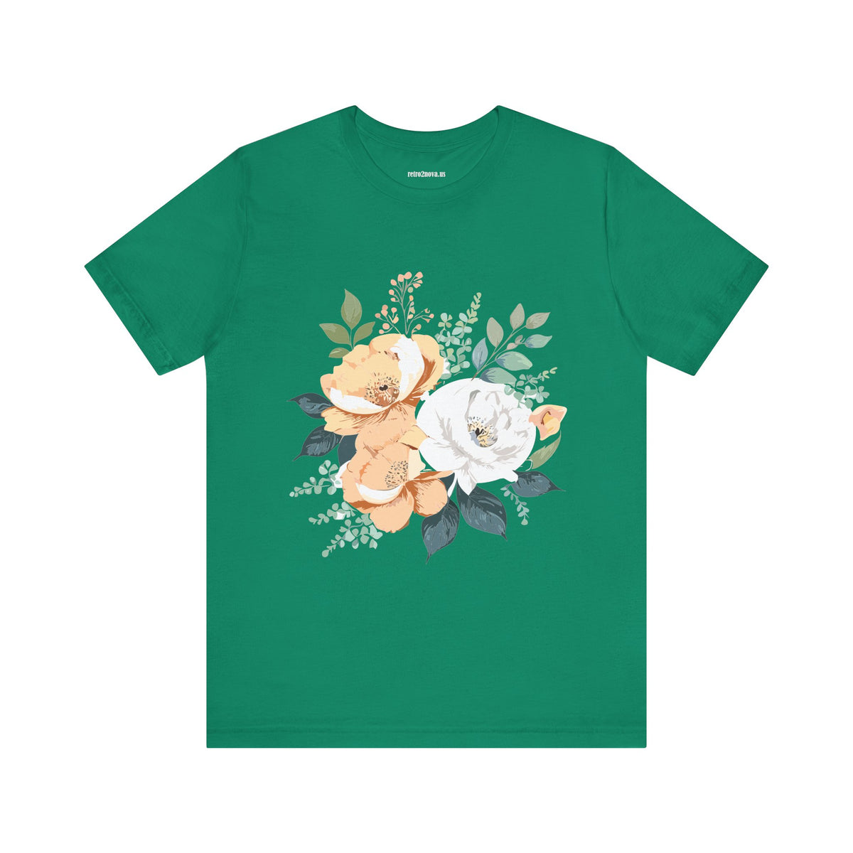 Floral Graphic Unisex Cotton Bella+Canvas Tee with Flowers Design ab14