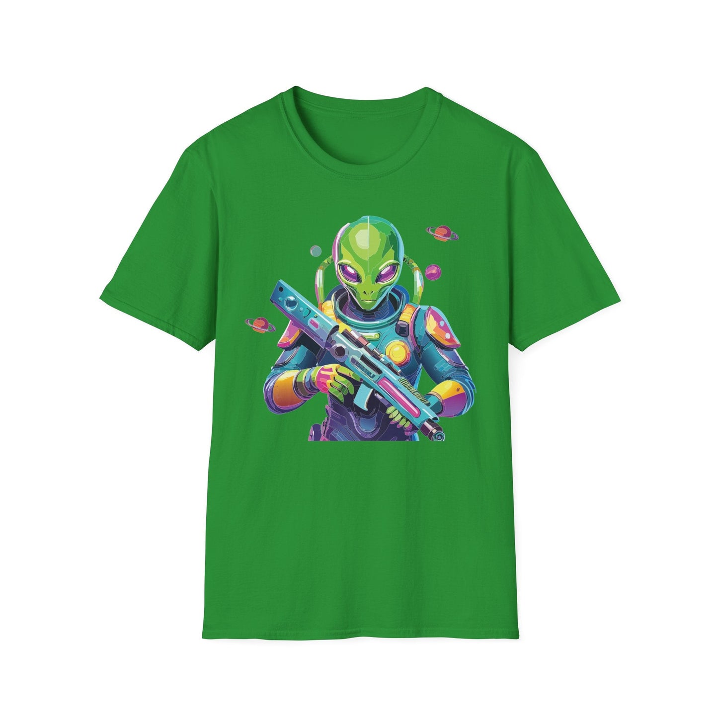 Alien Graphic Unisex Cotton Softstyle UFO Artwork Tee 8