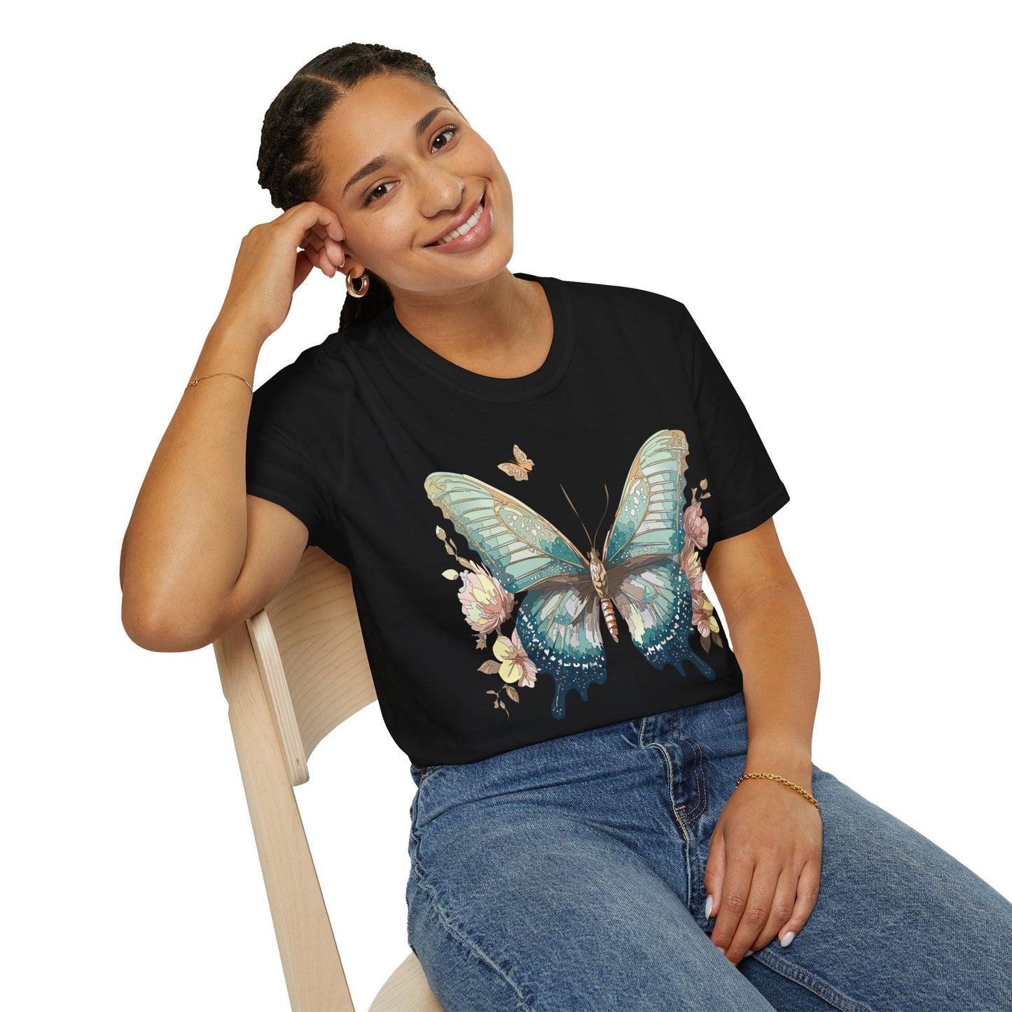 Butterfly Print Unisex T Shirt Monarch Design Softstyle 64000 Gildan Cotton Tee Quality