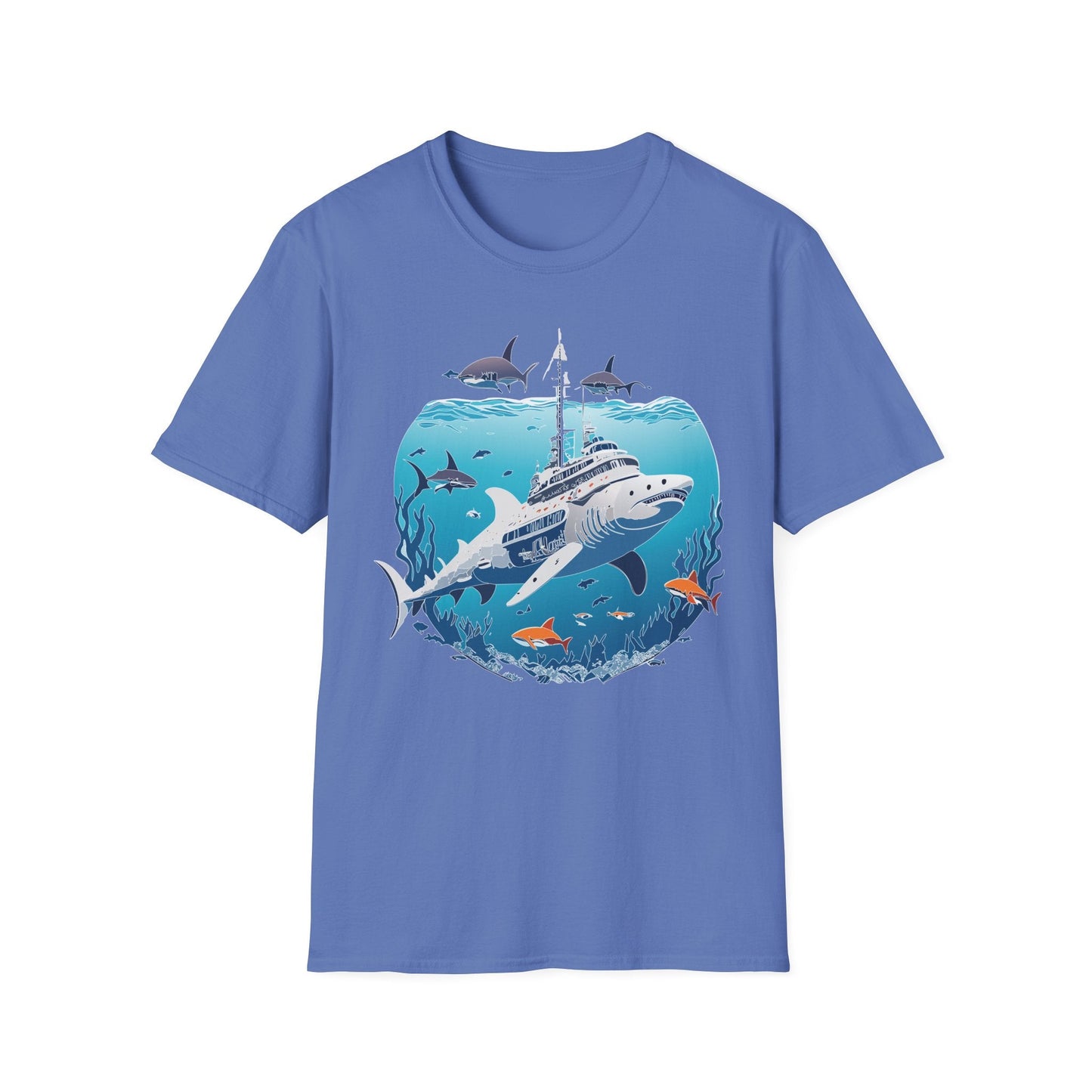 Ocean Tee Shirt Unisex Softstyle 64000 Ring Spun Cotton Art Design Tee For Everyday Comfort