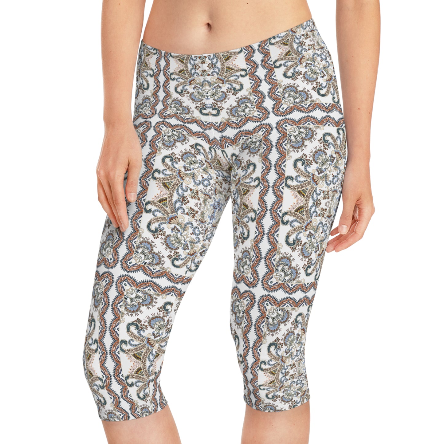 Leggings capri con estampado tradicional