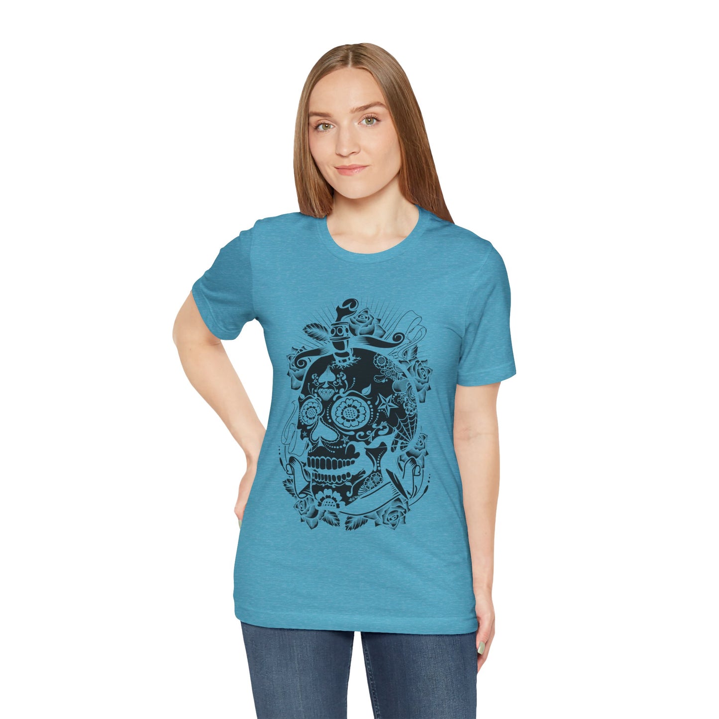 Unisex Cotton Tee Shirt with Skull