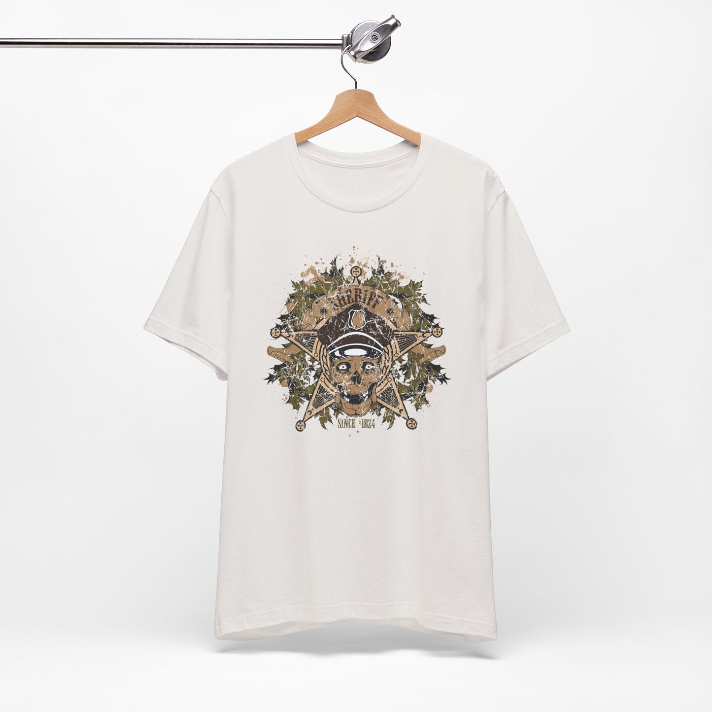 Skull Floral Emblem Graphic Unisex Cotton Tee Art-45