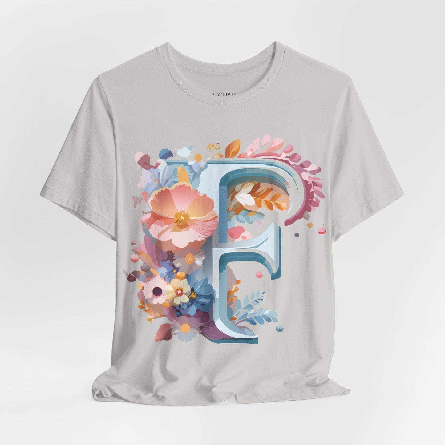 Letter F Shirt Unisex Graphic Tee Jersey Short Sleeve by Adelpha Vintage Inspired Art Design
