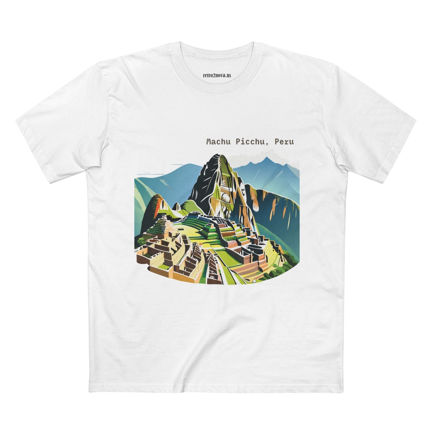 Unisex Machu Picchu Travel Shirt Premium Cotton Tee With Original Retro2Nova Art Design