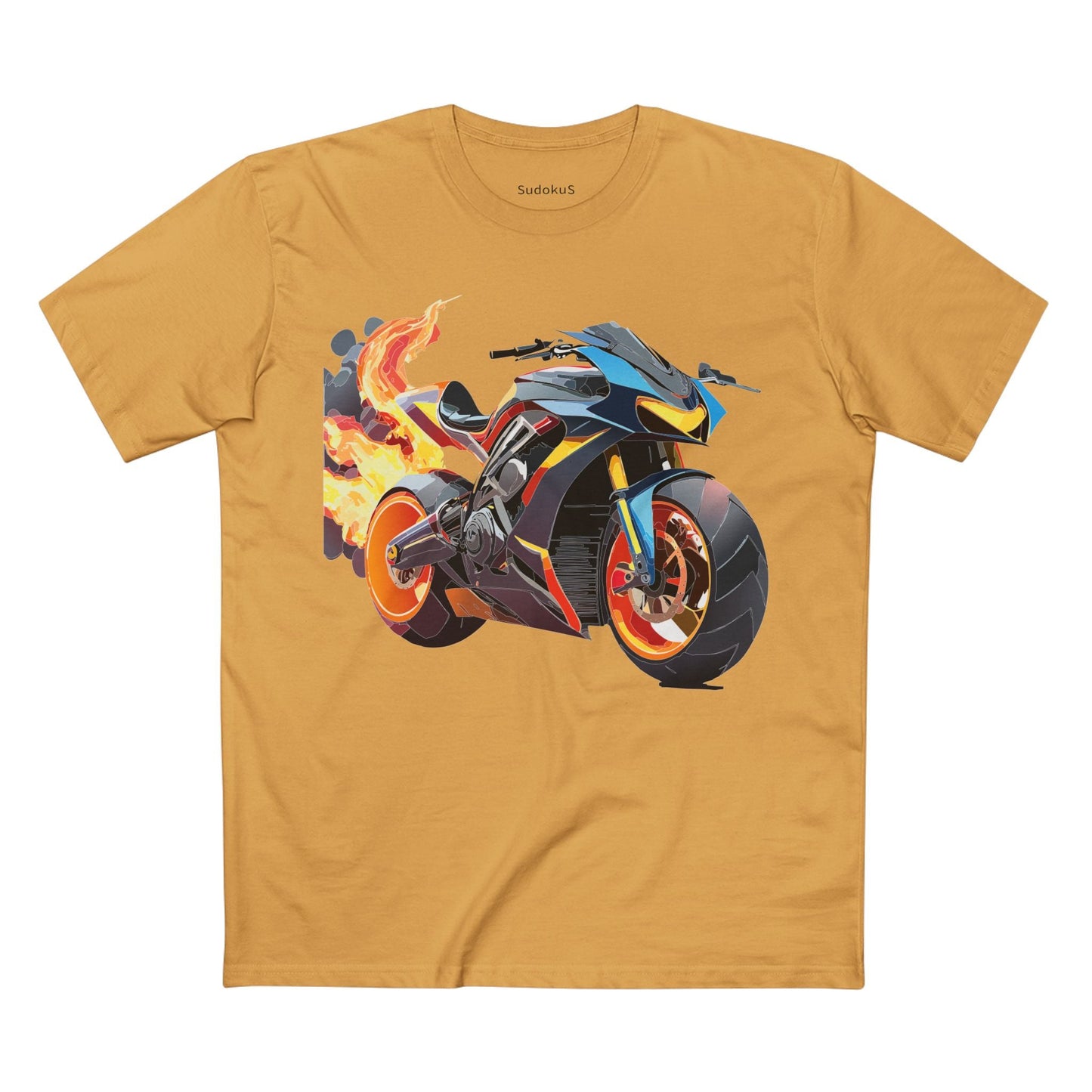 Moto Bike Graphic Unisex 100 Cotton Staple Tee 20