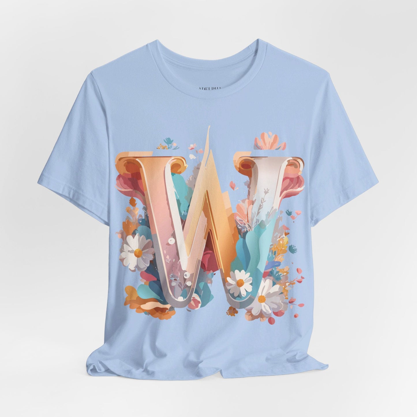 Letter W  Graphic Tee Unisex Jersey Short Sleeve Vintage Inspired ArtDesign