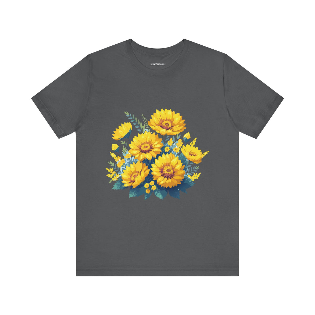 Floral Graphic Unisex Cotton Bella+Canvas Tee with Flowers Design ab16