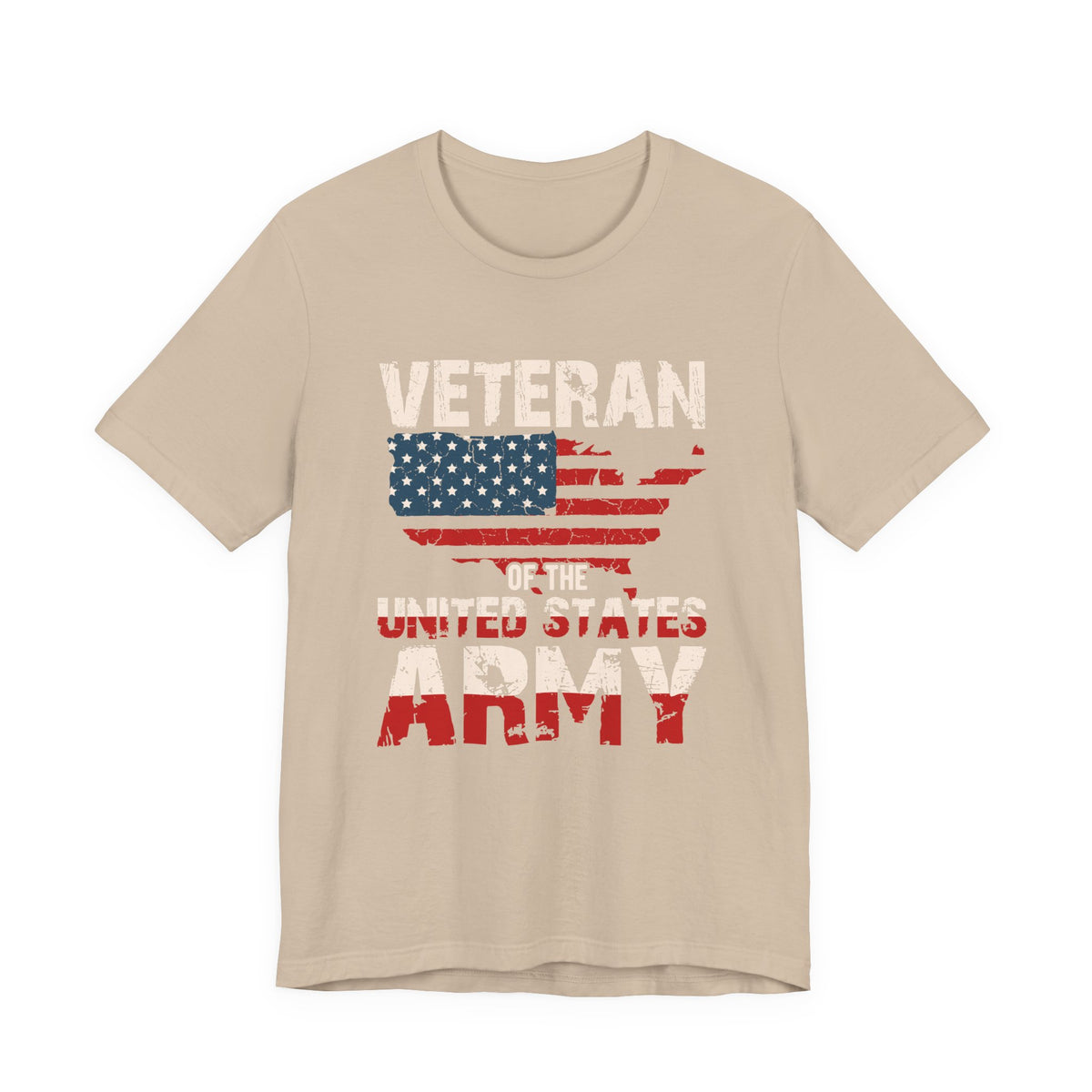 Veteran of the United States Army Tee American Flag Distressed Military Unisex Cotton Shirt v6