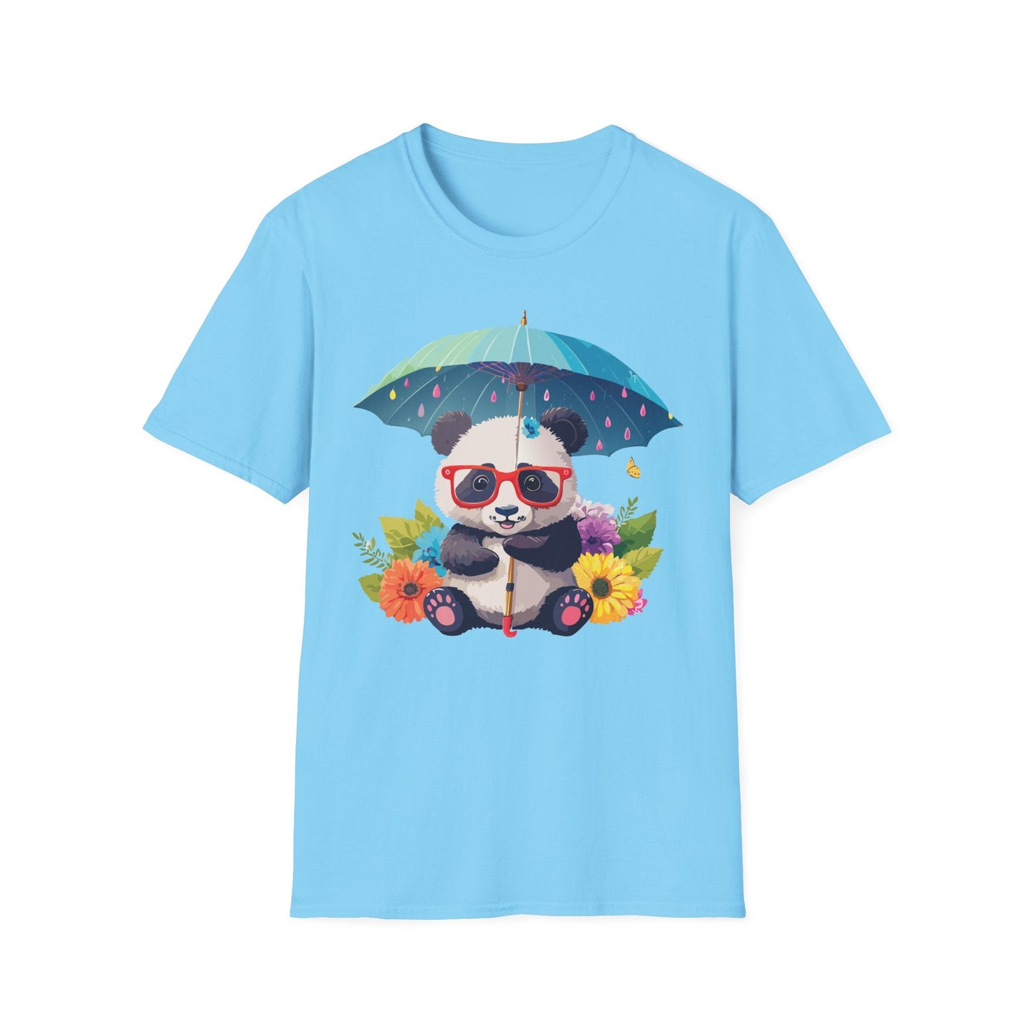 Panda Shirt Unisex Tee 100 Percent Ring Spun Cotton Softstyle Gildan 64000 Animal Print