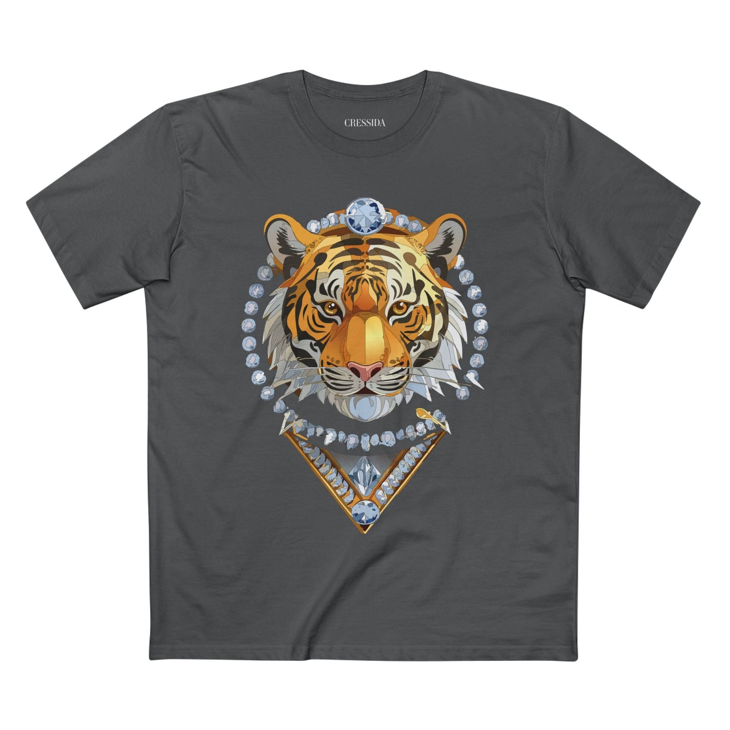 Tiger Graphic Unisex 100 Cotton Tee With Unique Animal Golden Medallion Art Design 5