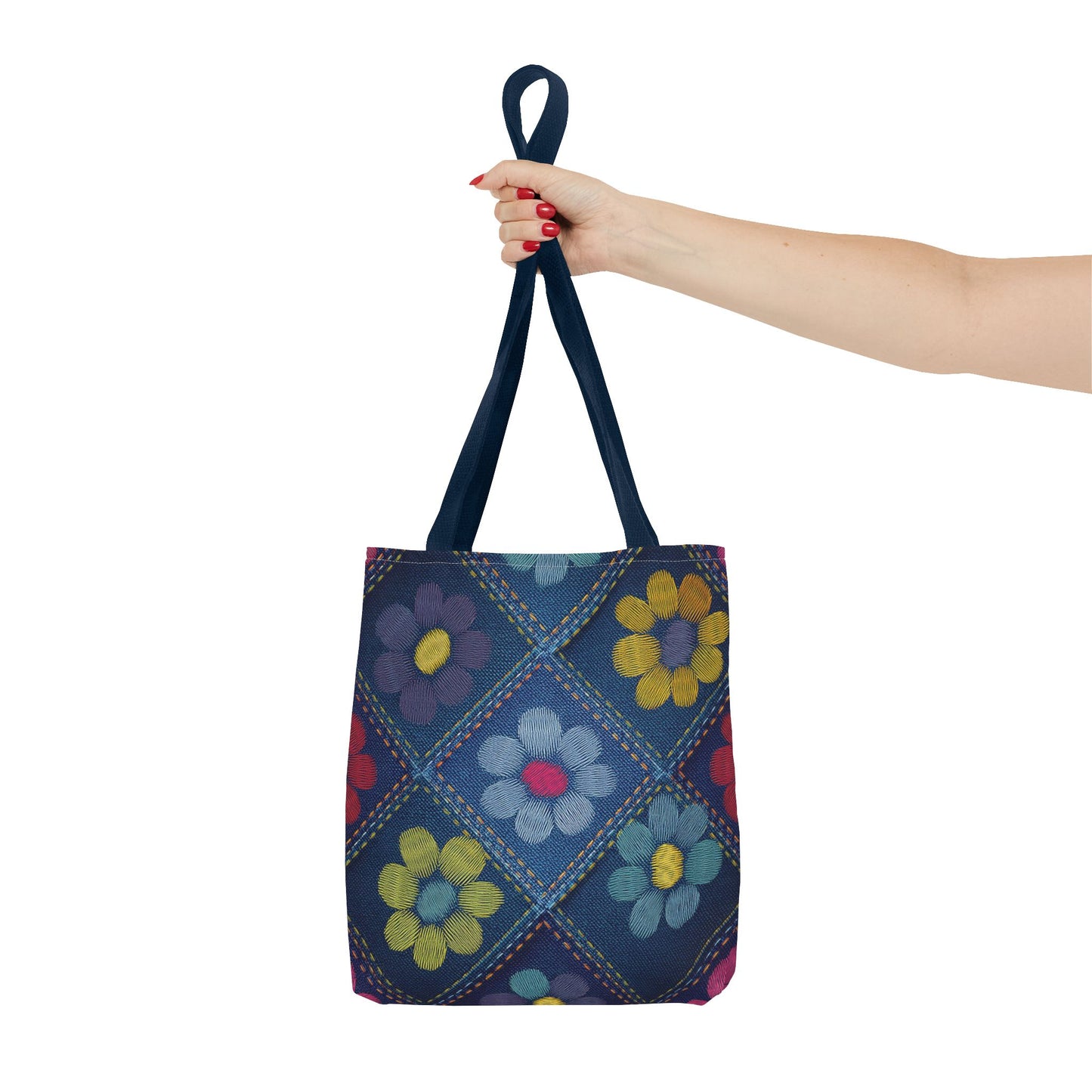 Denim Fabric Imitation Print Unisex Canvas Bag Poly Spun 3 Sizes Tote Bag 179