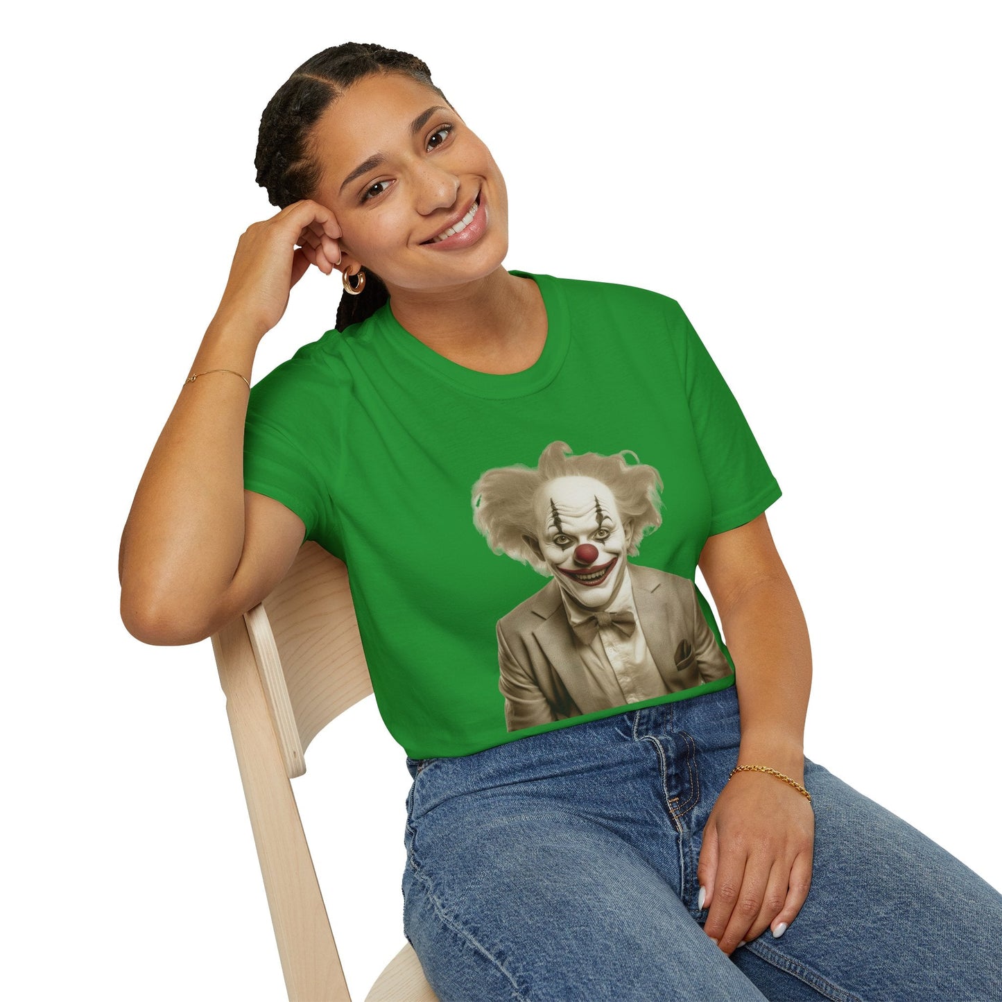 Unisex Clown Shirt Funny Man Circus Tee Softstyle 64000 Cotton Gildan Tee Lightweight Breathable