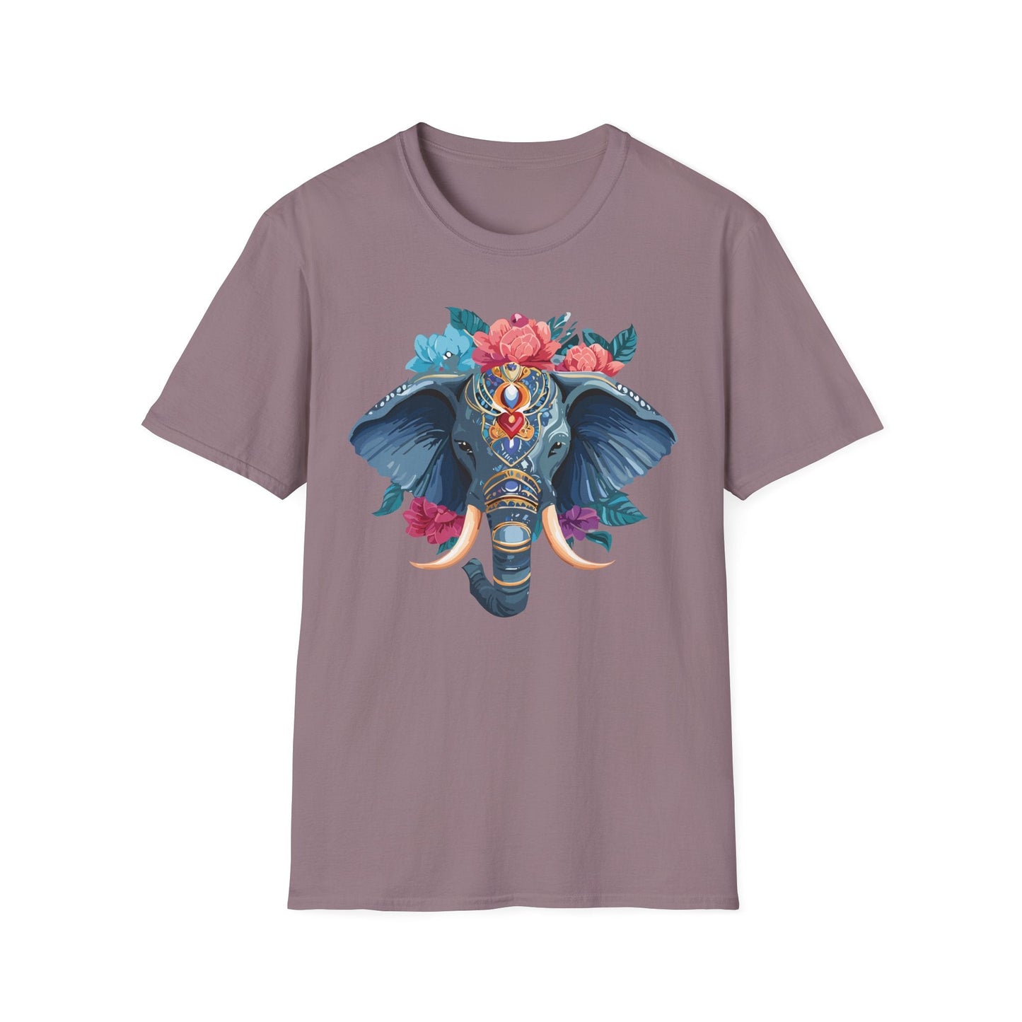 Elephant T Shirt Unisex Softstyle Tee Gildan 64000 100 Percent Ring Spun Cotton Fabric