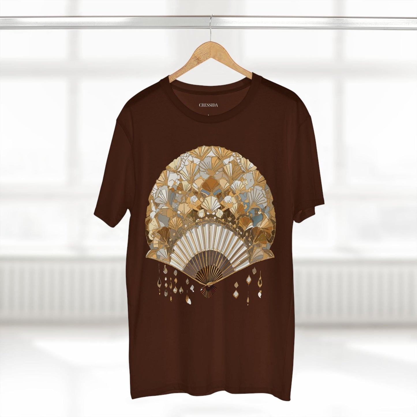 Antique Fan Graphic Design T-Shirt Unisex 100 Cotton Floral Carnival Artwork Tee 10