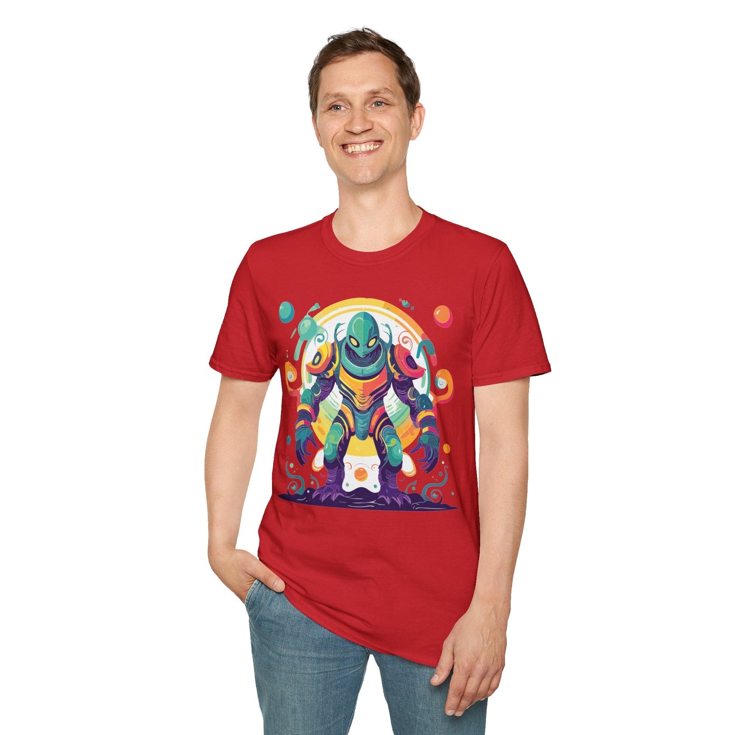 Alien Graphic Unisex Cotton Softstyle UFO Artwork Tee 11