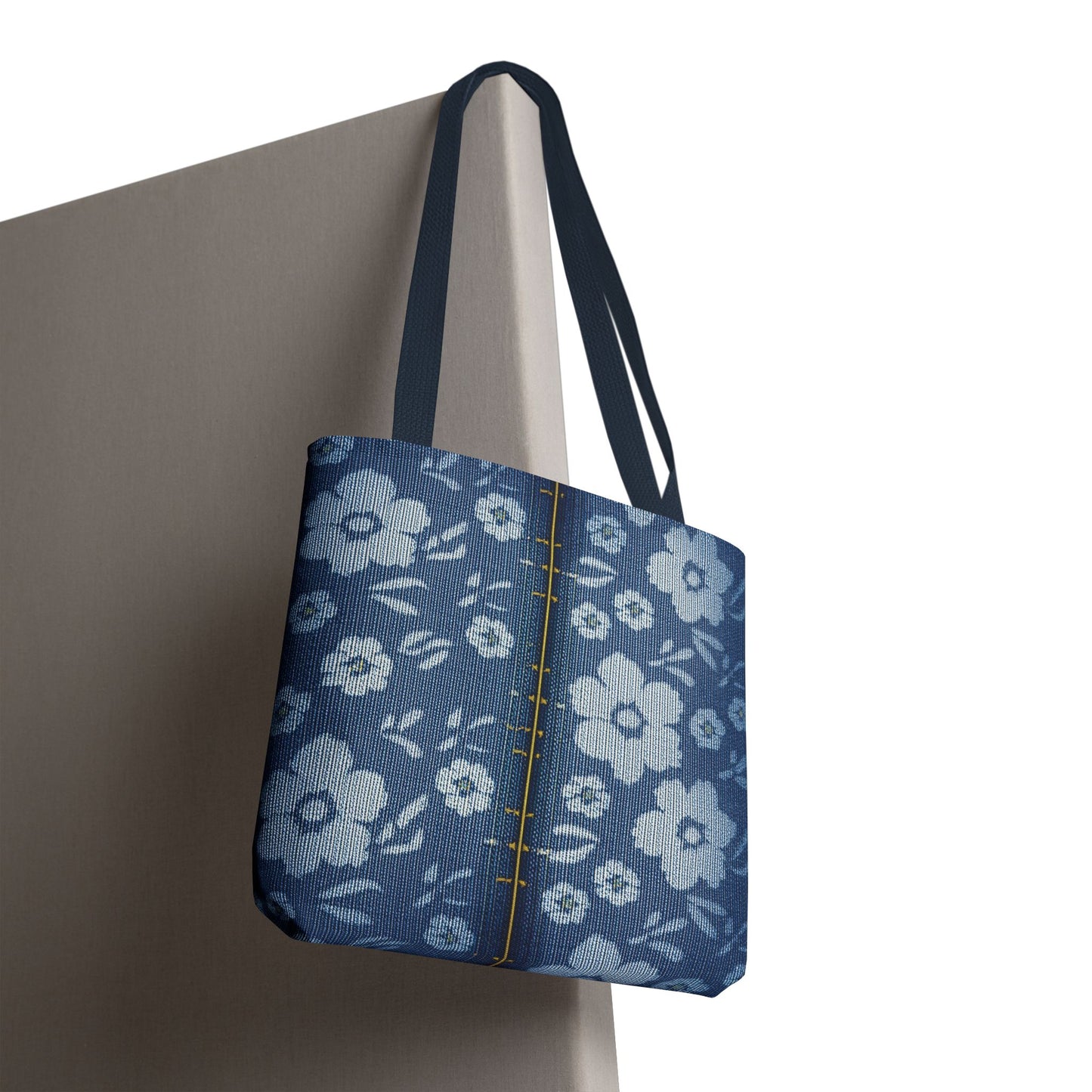 Denim Fabric Imitation Print Unisex Canvas Bag Poly Spun 3 Sizes Tote Bag 118