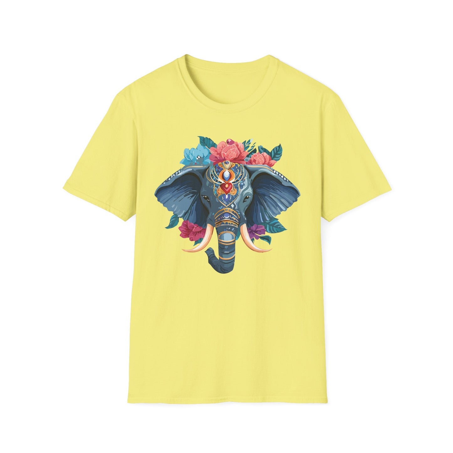 Elephant T Shirt Unisex Softstyle Tee Gildan 64000 100 Percent Ring Spun Cotton Fabric