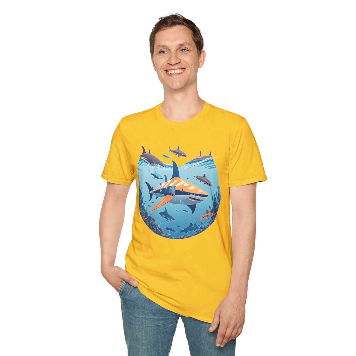 Ocean Graphic Unisex Softstyle Cotton Tee 8