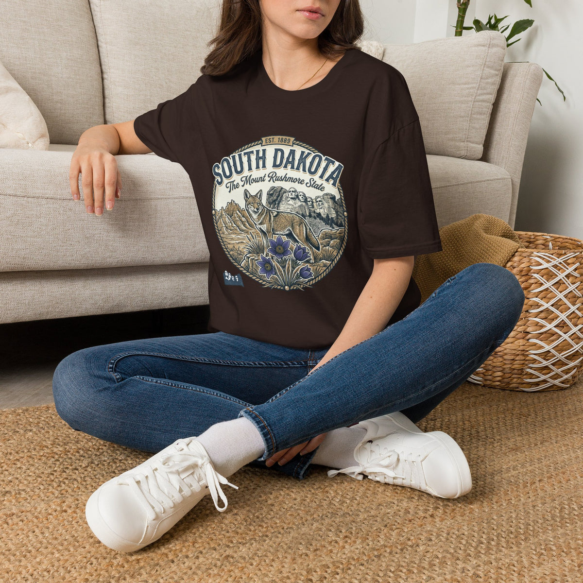 South Dakota Wildlife Tee – State Prairie Flowers Travel Tourist Graphic Tee Unisex 100 Cotton Gildan T-Shirt