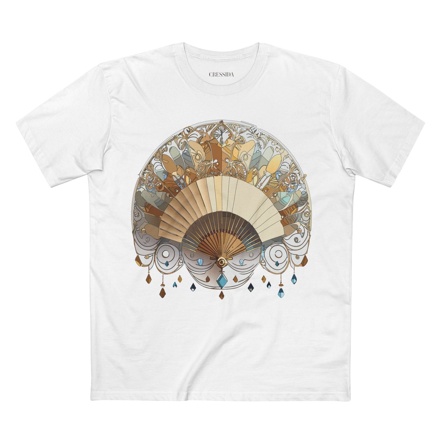 Antique Fan Graphic Design T-Shirt Unisex 100 Cotton Floral Carnival Artwork Tee 11