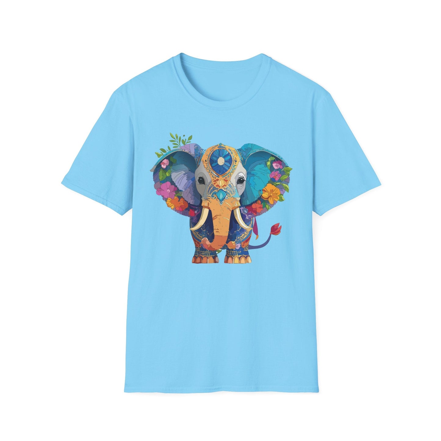 Elephant Graphic Shirt For Adults Unisex Softstyle Tee 100 Percent Cotton Gildan 64000