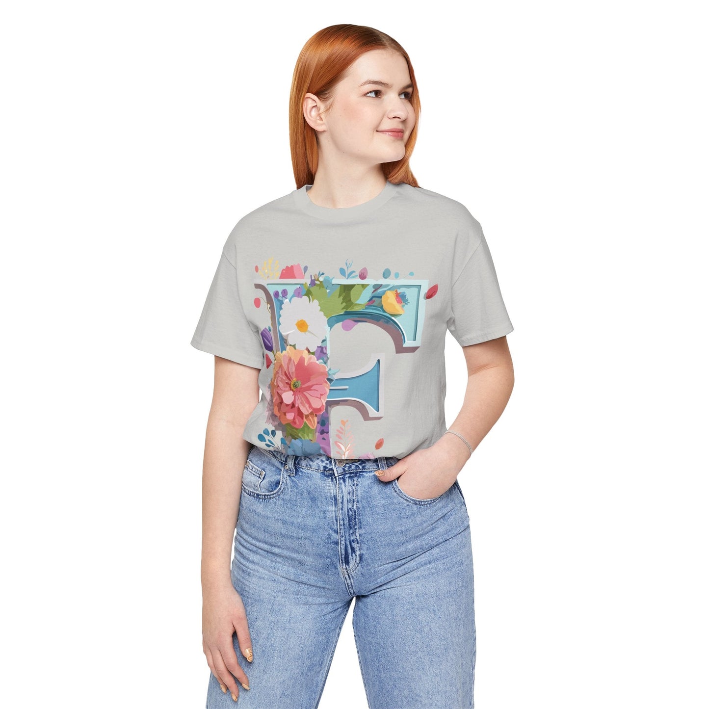 Letter F Shirt Unisex Graphic Tee Vintage Inspired Artwork By Adelpha Short Sleeve