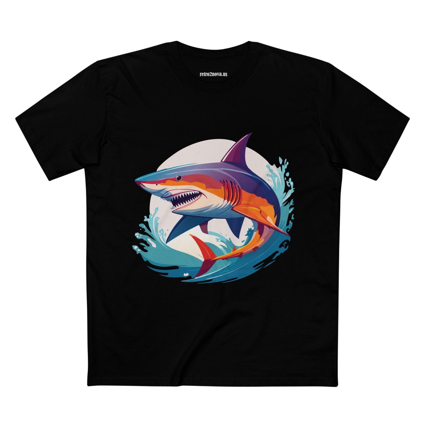 Shark Animals Shirt Unisex Premium Cotton Tee With Original Art Design From Retro2Nova Art Collection