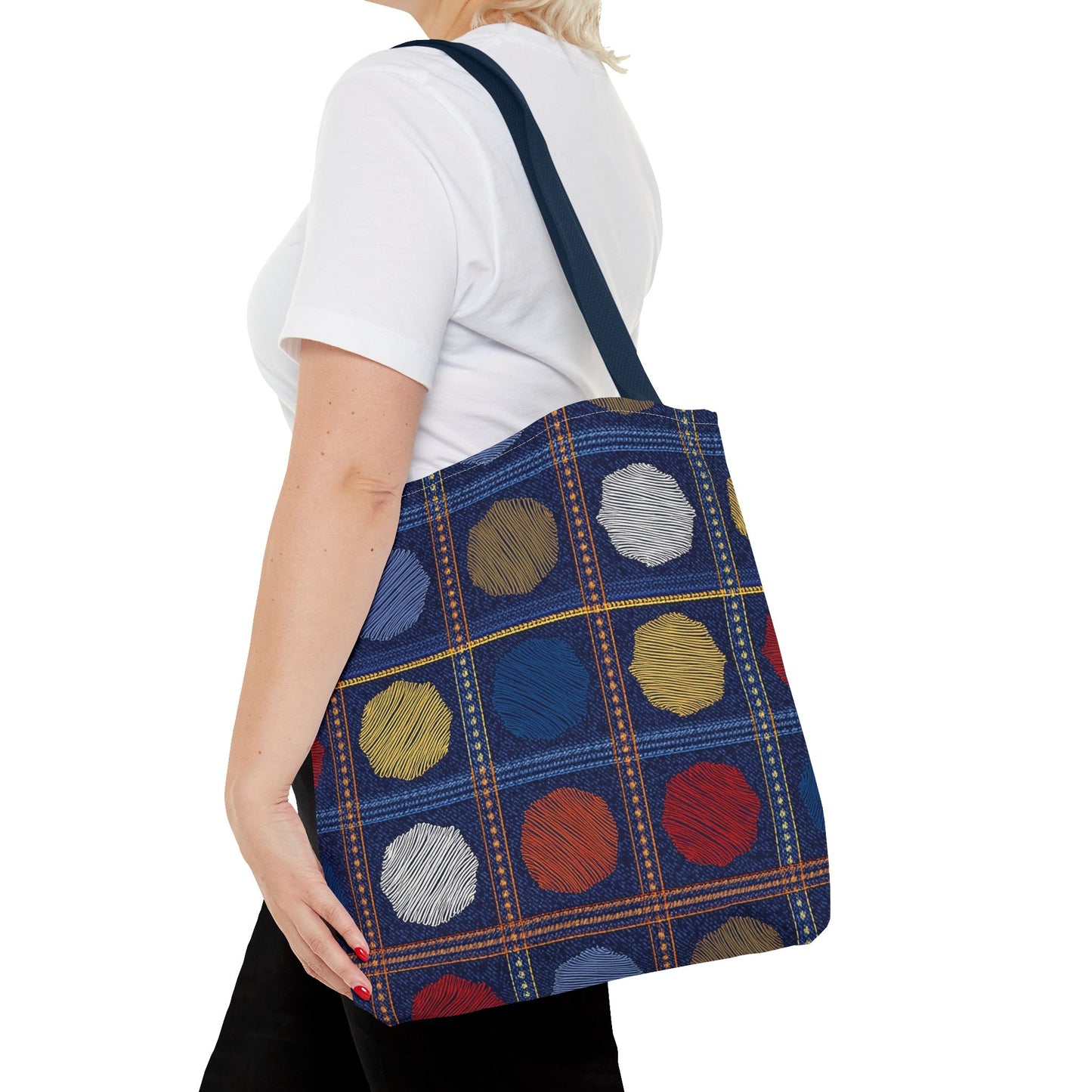 Denim Fabric Imitation Print Unisex Canvas Bag Poly Spun 3 Sizes Tote Bag 186