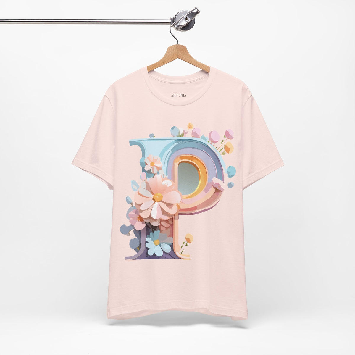 Letter P Graphic Unisex Cotton Bella+Canvas Tee with Art Letter Design