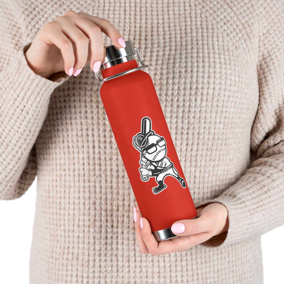 22oz Copper Insulated Water Bottle with Cartoon Design - CV9