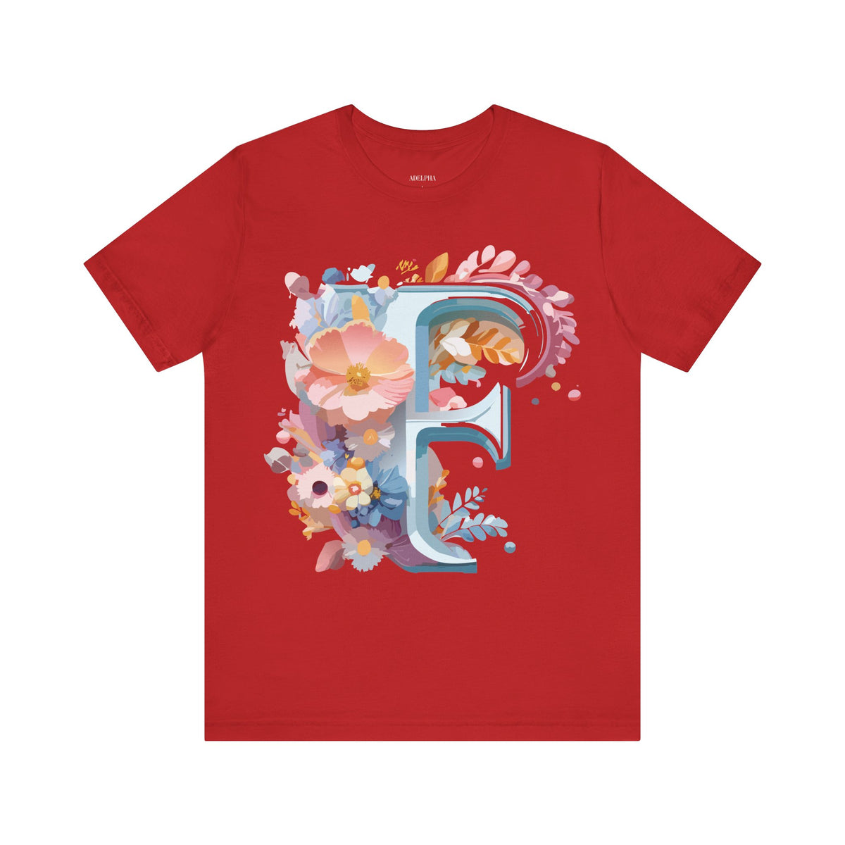 Letter F Graphic Unisex Cotton Bella+Canvas Tee with Art Letter Design