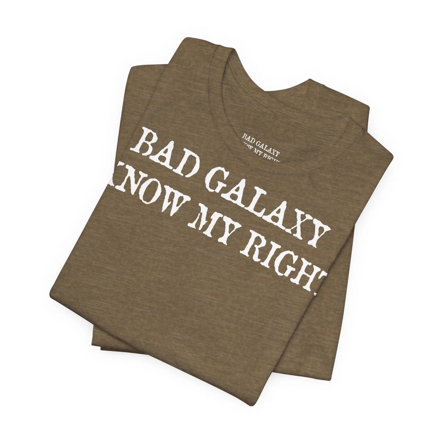 Red Stamp Tee Shirt 100 Percent Cotton From Bad Galaxy Eco Friendly Inks Made To Order In USA