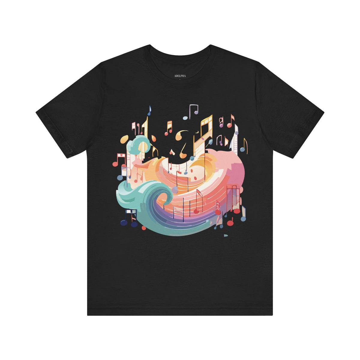 Music Graphic Unisex Cotton Bella+Canvas Tee with Art Design n153