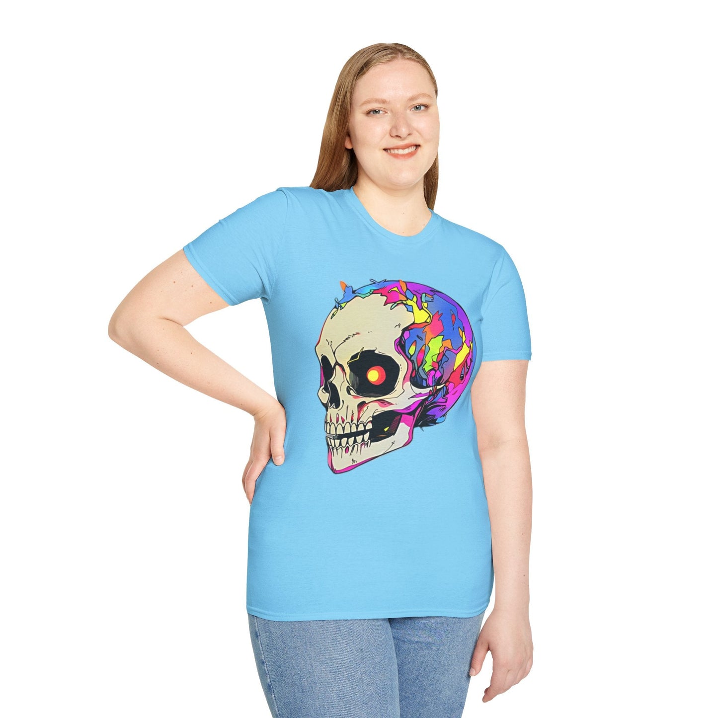 Skull Tee Shirt Unisex Skeleton Shirt Gildan Softstyle 64000 Short Sleeve Graphic Design