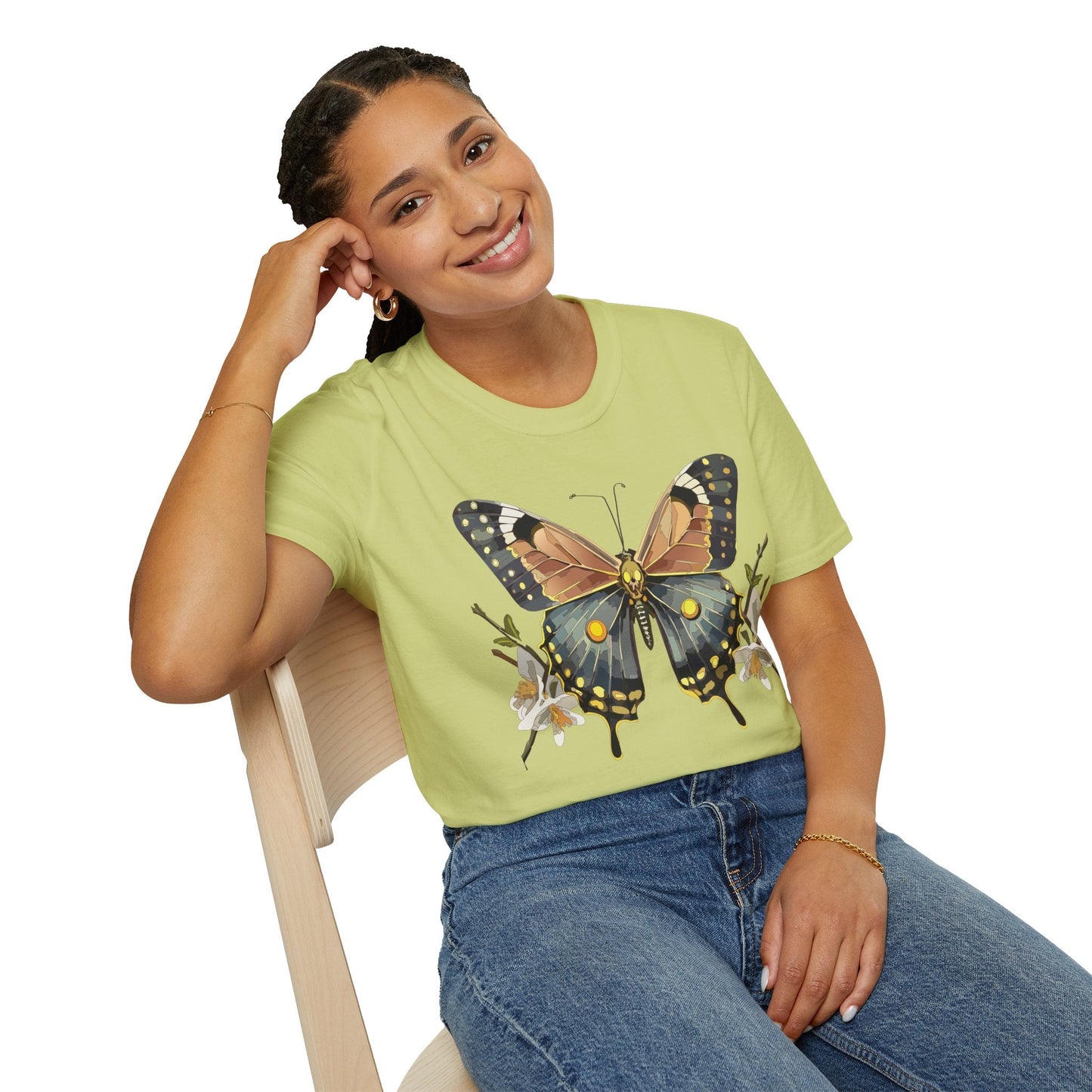 Butterfly Shirt Unisex Gildan Softstyle T Shirt Monarch Butterfly Tee 100 Percent Ring Spun Cotton