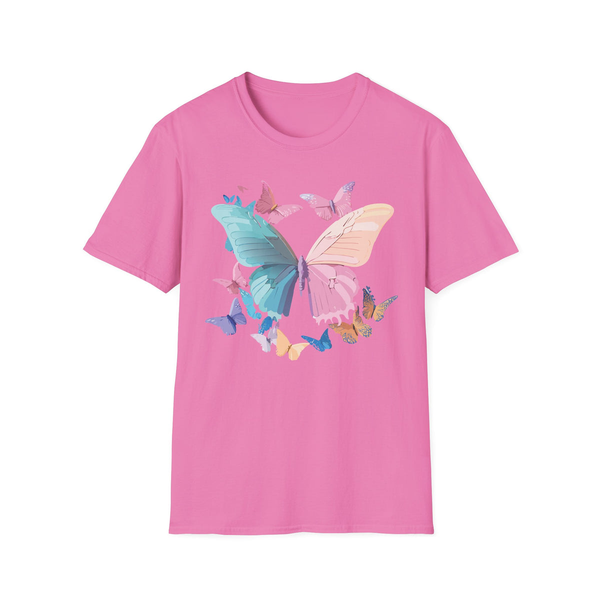 Colorful Butterfly Graphic Design Unisex 100 Cotton Gildan T-Shirt